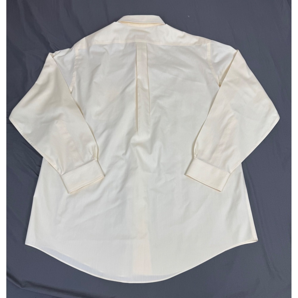 Brooks Brothers 346 Mens 16.5 34/35 Non-Iron Cotton Dress Shirt Cream Yellow - Picture 12 of 13